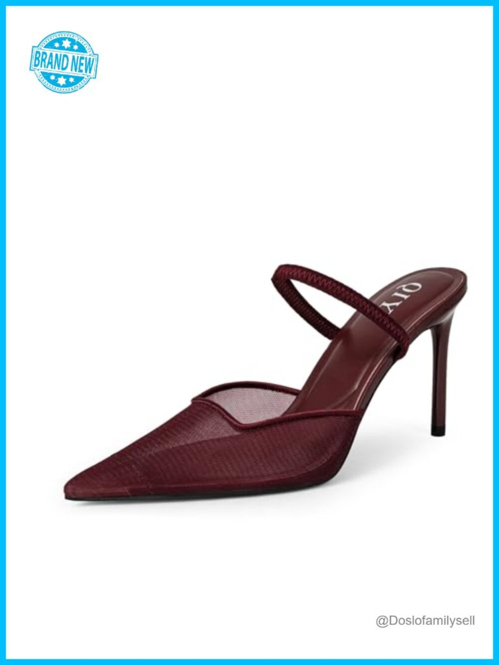 Pointed Toe Slingback Stiletto Heel Mesh Mule Pumps